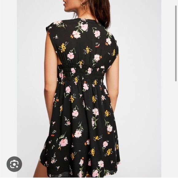 Free People Greatest Day Black Floral Mini Dress Size XS - Picture 2 of 5